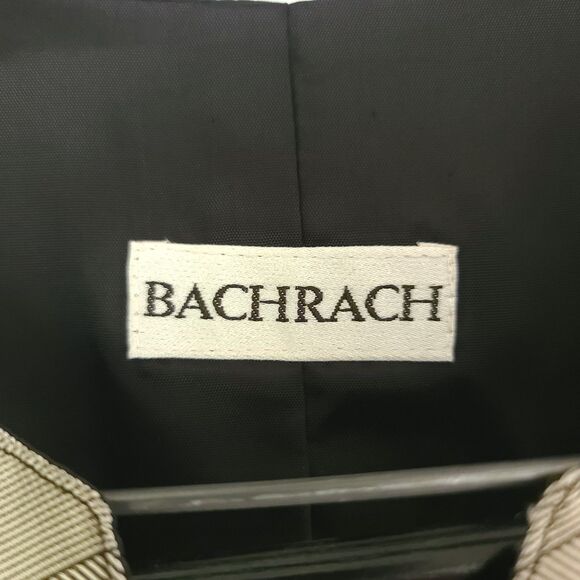 BACHRACH Geometric Pattern Shiny Silver Grey Suit Vest Size Medium 39-41 EUC!!! - Picture 9 of 9